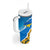 Ukraine Pride Tumbler With Handle Map, Flag & Tryzub with Sunflower Field Patriotic