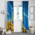 Ukraine Pride Window Curtain Map, Flag & Tryzub with Sunflower Field Patriotic