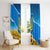 Ukraine Pride Window Curtain Map, Flag & Tryzub with Sunflower Field Patriotic
