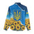 Ukraine Pride Women Casual Shirt Map, Flag & Tryzub with Sunflower Field Patriotic