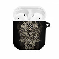 Celtic Trinity Knot Raven Emblem AirPods Case Intricate Norse Tribal Knotwork Illustration
