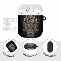 Celtic Trinity Knot Raven Emblem AirPods Case Intricate Norse Tribal Knotwork Illustration