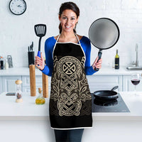Celtic Trinity Knot Raven Emblem Apron Intricate Norse Tribal Knotwork Illustration
