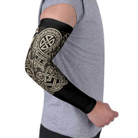 Celtic Trinity Knot Raven Emblem Arm Sleeves Intricate Norse Tribal Knotwork Illustration