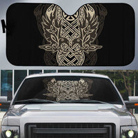 Celtic Trinity Knot Raven Emblem Auto Sun Shade Intricate Norse Tribal Knotwork Illustration