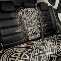 Celtic Trinity Knot Raven Emblem Back Car Seat Cover Intricate Norse Tribal Knotwork Illustration