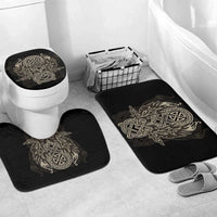 Celtic Trinity Knot Raven Emblem Bathroom Set Intricate Norse Tribal Knotwork Illustration