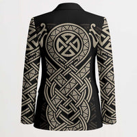 Celtic Trinity Knot Raven Emblem Blazer Intricate Norse Tribal Knotwork Illustration