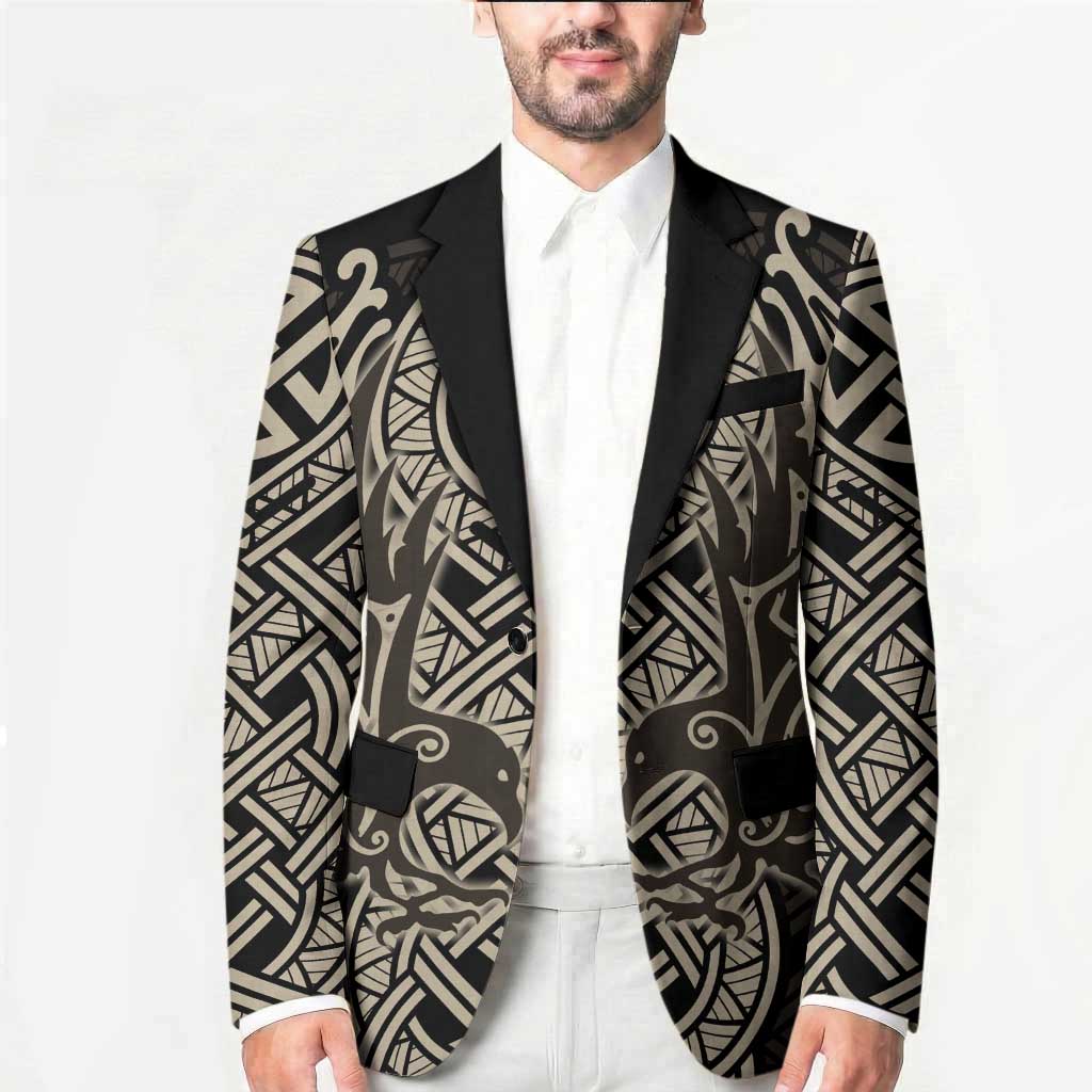 Celtic Trinity Knot Raven Emblem Blazer Intricate Norse Tribal Knotwork Illustration