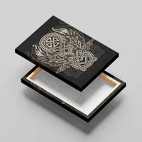 Celtic Trinity Knot Raven Emblem Canvas Wall Art Intricate Norse Tribal Knotwork Illustration
