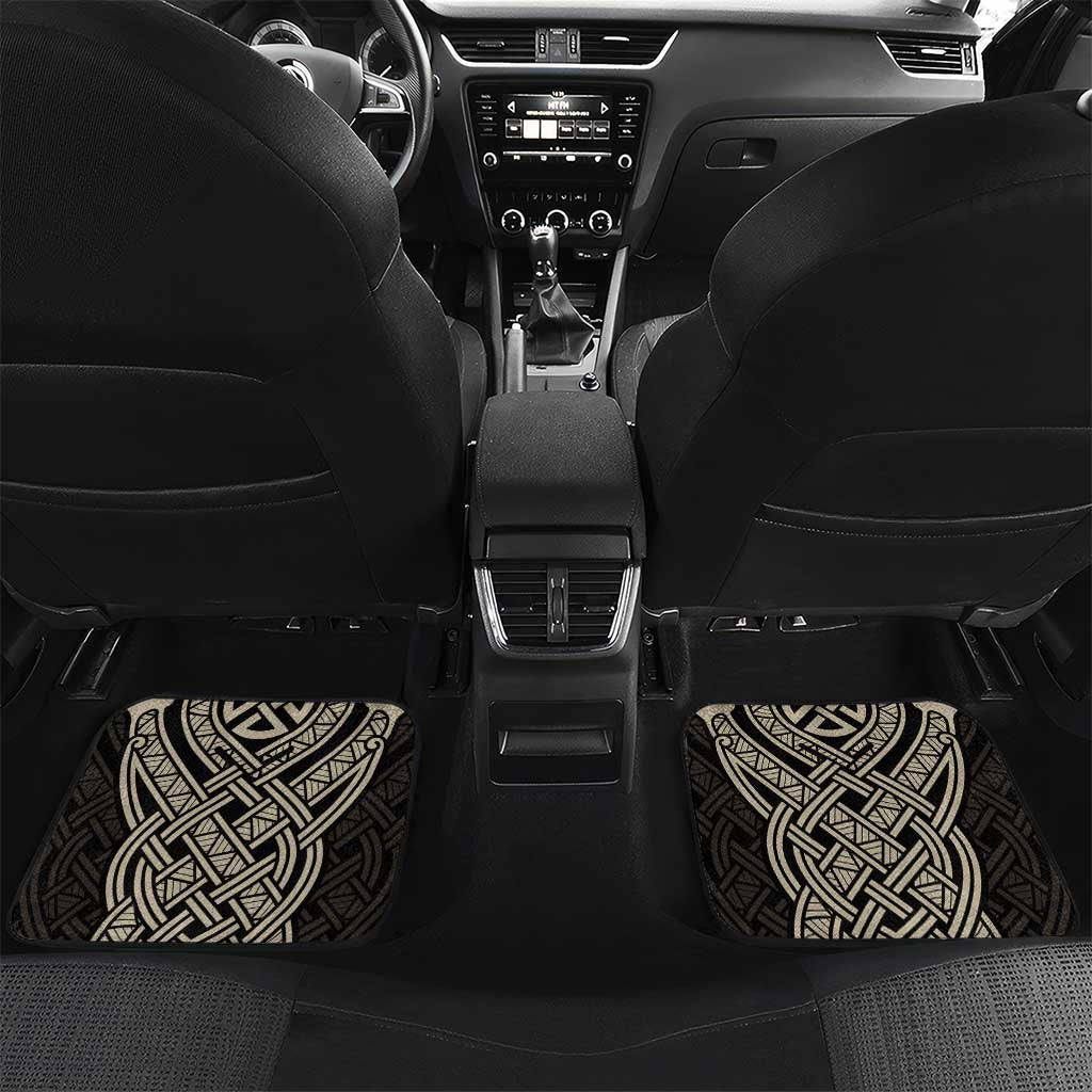 Celtic Trinity Knot Raven Emblem Car Mats Intricate Norse Tribal Knotwork Illustration