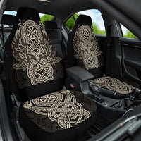 Celtic Trinity Knot Raven Emblem Car Seat Cover Intricate Norse Tribal Knotwork Illustration