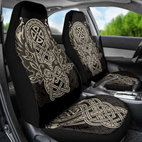 Celtic Trinity Knot Raven Emblem Car Seat Cover Intricate Norse Tribal Knotwork Illustration