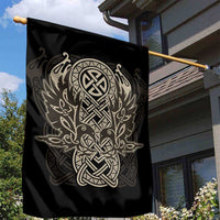 Celtic Trinity Knot Raven Emblem Garden Flag Intricate Norse Tribal Knotwork Illustration