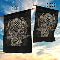 Celtic Trinity Knot Raven Emblem Garden Flag Intricate Norse Tribal Knotwork Illustration