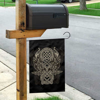 Celtic Trinity Knot Raven Emblem Garden Flag Intricate Norse Tribal Knotwork Illustration