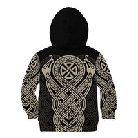 Celtic Trinity Knot Raven Emblem Kid Hoodie Intricate Norse Tribal Knotwork Illustration