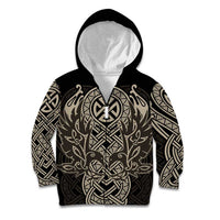 Celtic Trinity Knot Raven Emblem Kid Hoodie Intricate Norse Tribal Knotwork Illustration