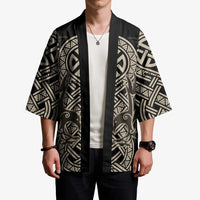 Celtic Trinity Knot Raven Emblem Kimono Intricate Norse Tribal Knotwork Illustration