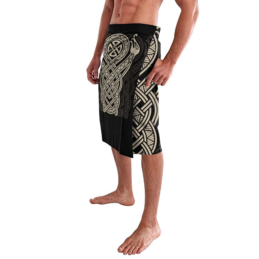 Celtic Trinity Knot Raven Emblem Lavalava Intricate Norse Tribal Knotwork Illustration