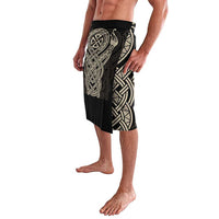 Celtic Trinity Knot Raven Emblem Lavalava Intricate Norse Tribal Knotwork Illustration