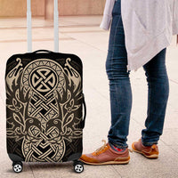 Celtic Trinity Knot Raven Emblem Luggage Cover Intricate Norse Tribal Knotwork Illustration