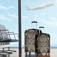 Celtic Trinity Knot Raven Emblem Luggage Cover Intricate Norse Tribal Knotwork Illustration