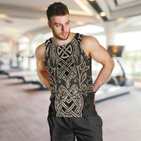 Celtic Trinity Knot Raven Emblem Men Tank Top Intricate Norse Tribal Knotwork Illustration
