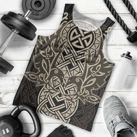 Celtic Trinity Knot Raven Emblem Men Tank Top Intricate Norse Tribal Knotwork Illustration