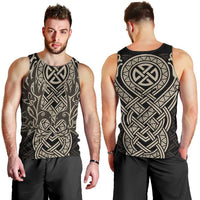 Celtic Trinity Knot Raven Emblem Men Tank Top Intricate Norse Tribal Knotwork Illustration