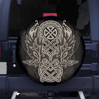 Celtic Trinity Knot Raven Emblem Spare Tire Cover Intricate Norse Tribal Knotwork Illustration