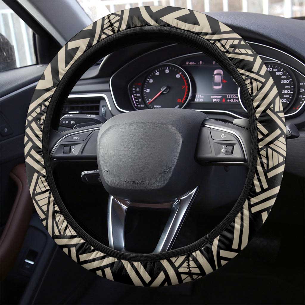 Celtic Trinity Knot Raven Emblem Steering Wheel Cover Intricate Norse Tribal Knotwork Illustration