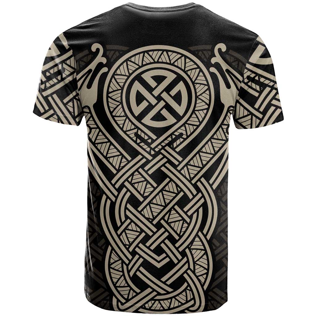 Celtic Trinity Knot Raven Emblem T Shirt Intricate Norse Tribal Knotwork Illustration