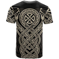 Celtic Trinity Knot Raven Emblem T Shirt Intricate Norse Tribal Knotwork Illustration