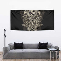 Celtic Trinity Knot Raven Emblem Tapestry Intricate Norse Tribal Knotwork Illustration