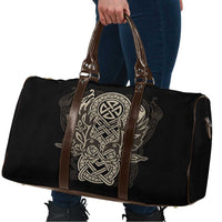 Celtic Trinity Knot Raven Emblem Travel Bag Intricate Norse Tribal Knotwork Illustration