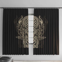 Celtic Trinity Knot Raven Emblem Window Curtain Intricate Norse Tribal Knotwork Illustration