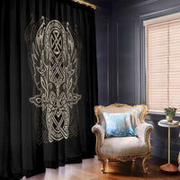 Celtic Trinity Knot Raven Emblem Window Curtain Intricate Norse Tribal Knotwork Illustration