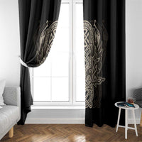 Celtic Trinity Knot Raven Emblem Window Curtain Intricate Norse Tribal Knotwork Illustration