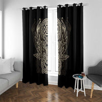 Celtic Trinity Knot Raven Emblem Window Curtain Intricate Norse Tribal Knotwork Illustration