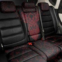 Viking Stag and Helm of Awe Symbol Back Car Seat Cover Glowing Norse Runic Tribal Illustration