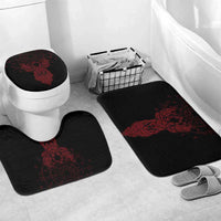 Viking Stag and Helm of Awe Symbol Bathroom Set Glowing Norse Runic Tribal Illustration