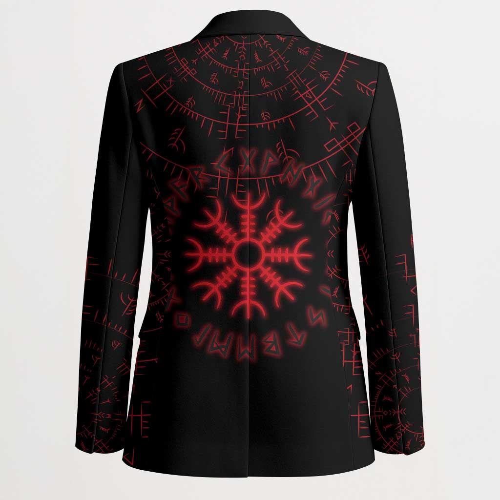 Viking Stag and Helm of Awe Symbol Blazer Glowing Norse Runic Tribal Illustration