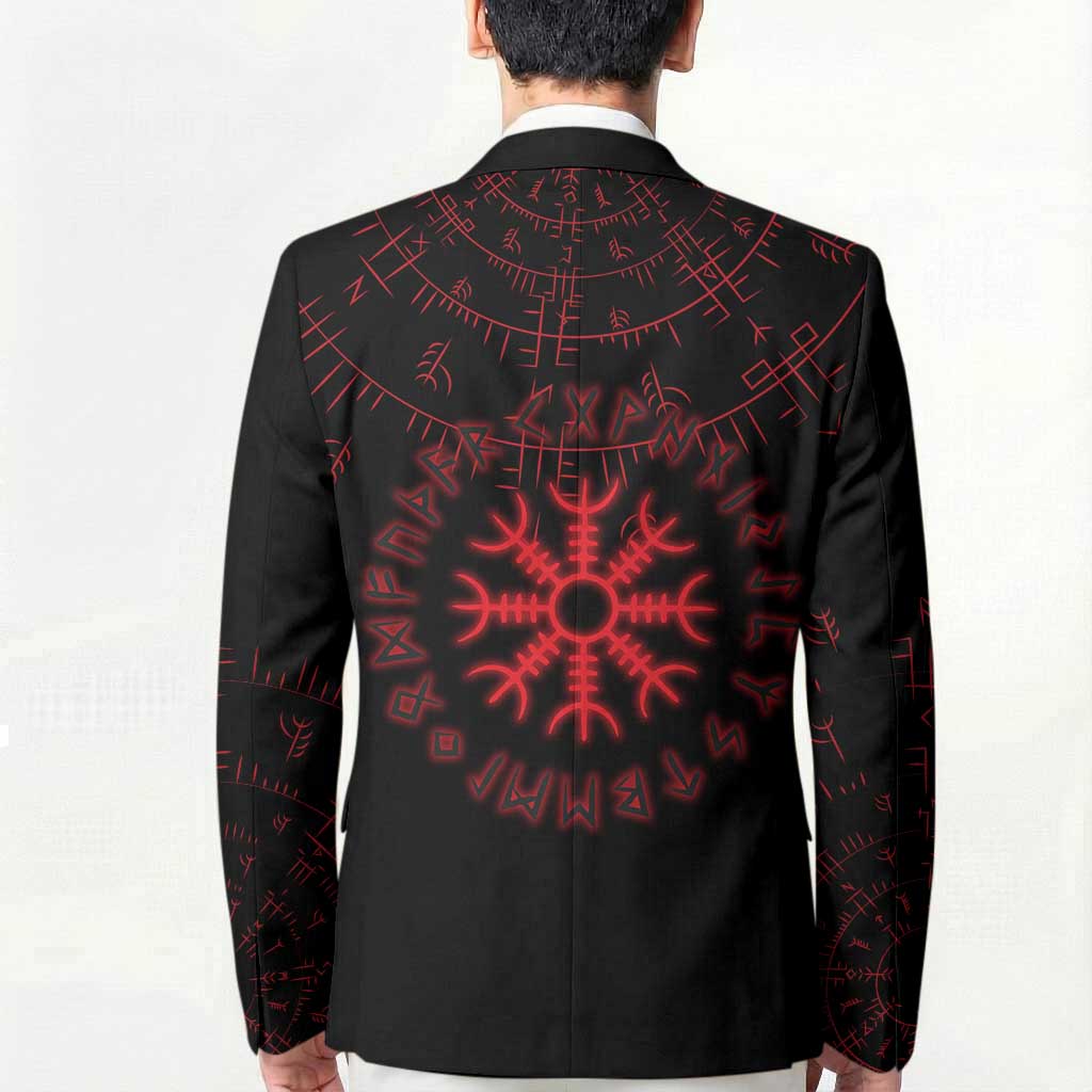 Viking Stag and Helm of Awe Symbol Blazer Glowing Norse Runic Tribal Illustration