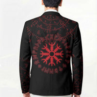 Viking Stag and Helm of Awe Symbol Blazer Glowing Norse Runic Tribal Illustration