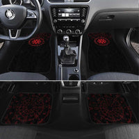 Viking Stag and Helm of Awe Symbol Car Mats Glowing Norse Runic Tribal Illustration