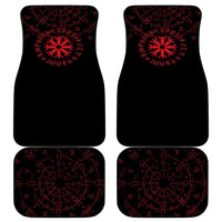 Viking Stag and Helm of Awe Symbol Car Mats Glowing Norse Runic Tribal Illustration