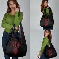 Viking Stag and Helm of Awe Symbol Grocery Bag Glowing Norse Runic Tribal Illustration