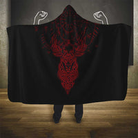 Viking Stag and Helm of Awe Symbol Hooded Blanket Glowing Norse Runic Tribal Illustration