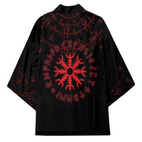 Viking Stag and Helm of Awe Symbol Kimono Glowing Norse Runic Tribal Illustration